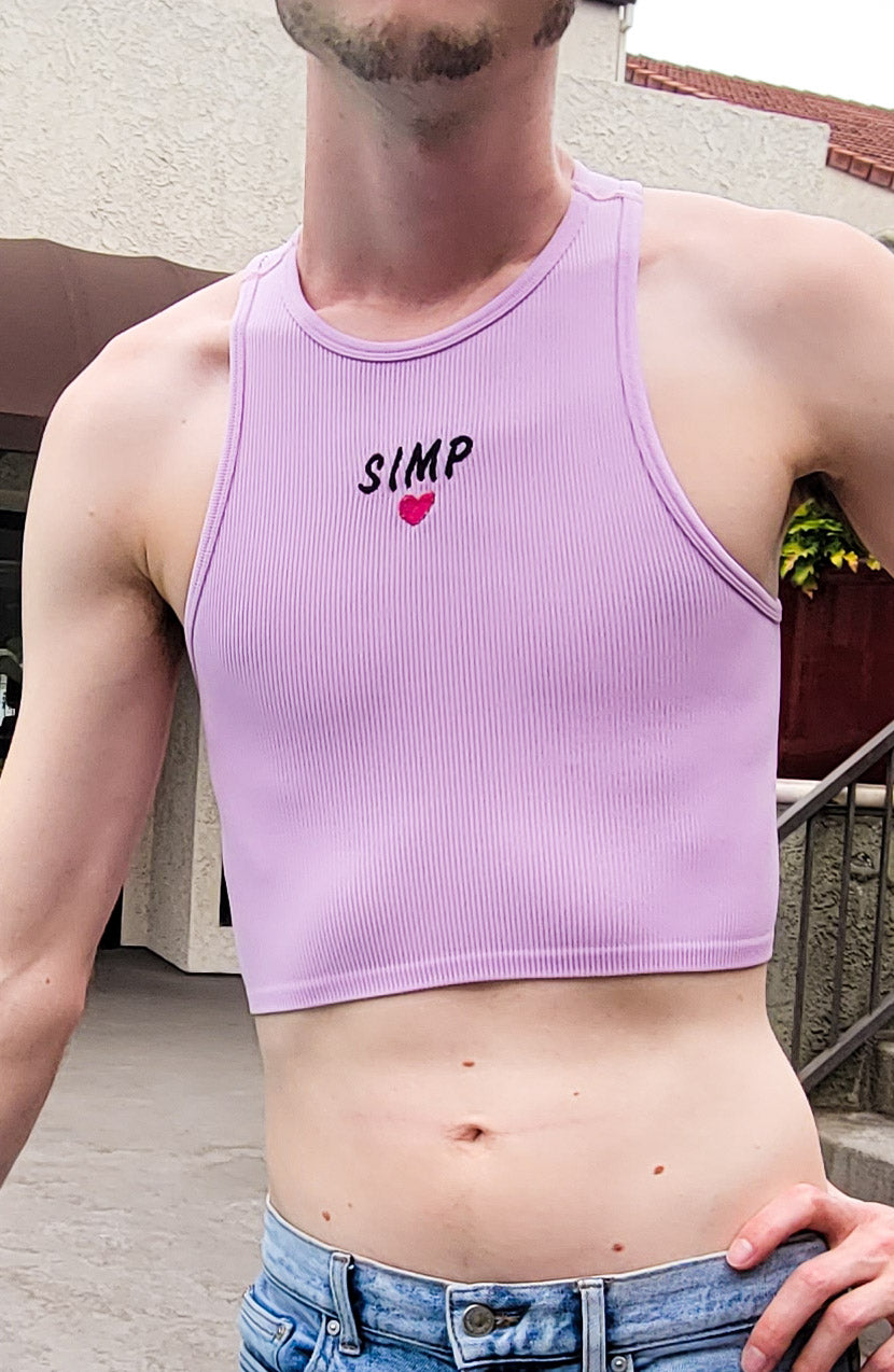 Simp Embroidered Crop Tank
