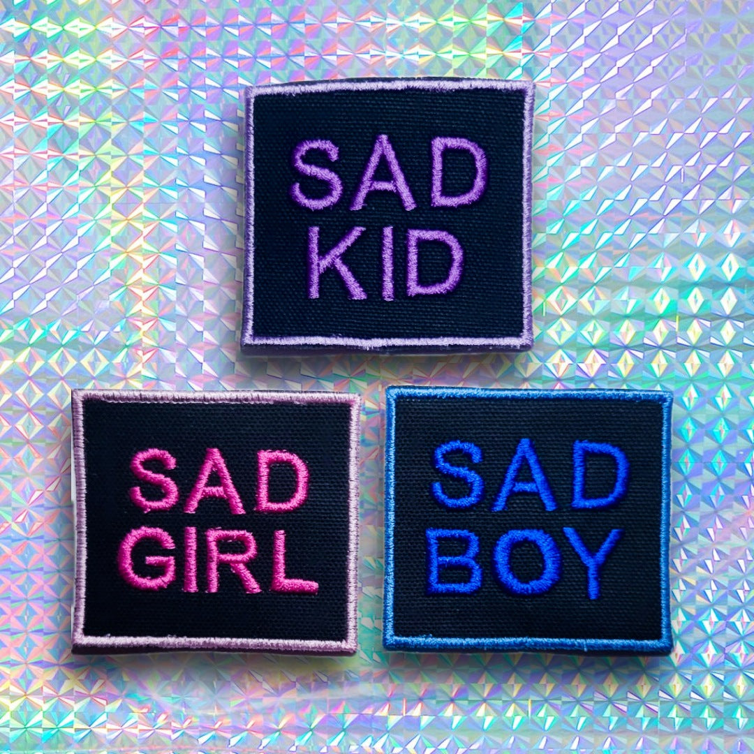 Sad Kid/Boy/Girl Embroidered Patch