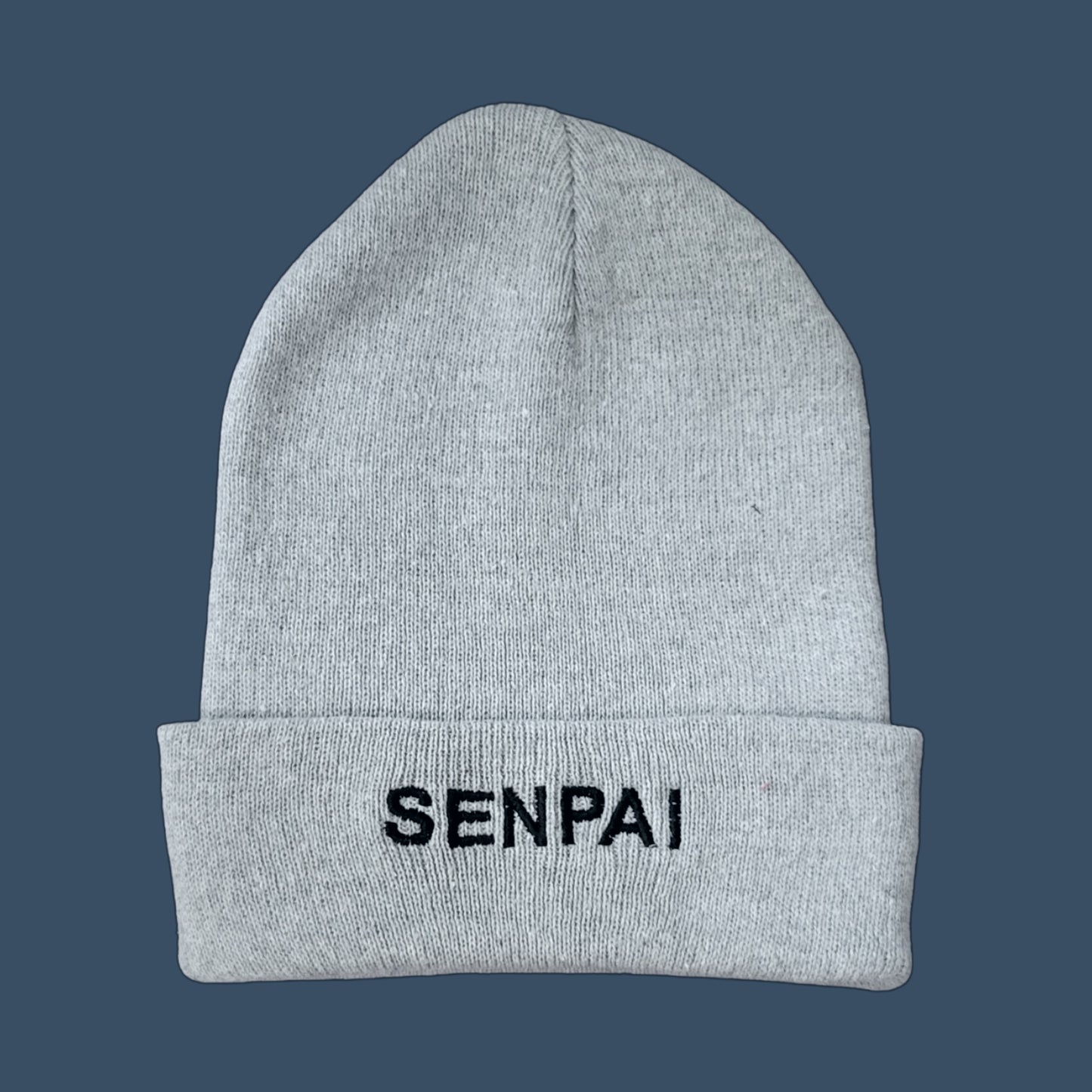 Grey Senpai Embroidered Beanie