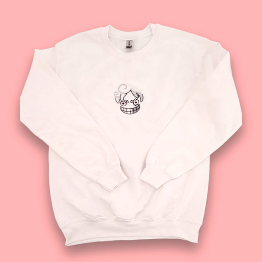 Gear 5 Face Embroidered Crew Neck Sweater