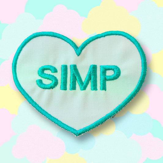 Mint Simp Heart Embroidered Patch