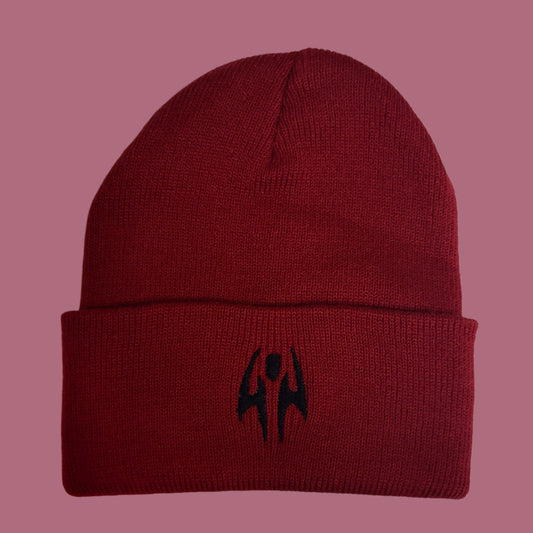 Red Sukuna Mark Embroidered Beanie