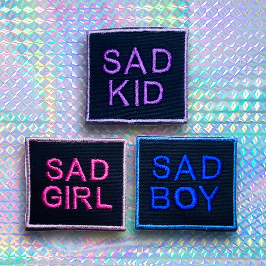 Sad Kid/Boy/Girl Embroidered Patch