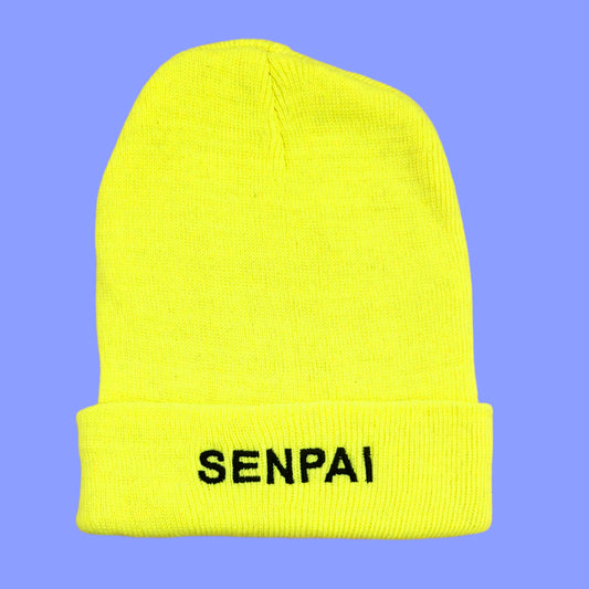 Neon Yellow Senpai Beanie