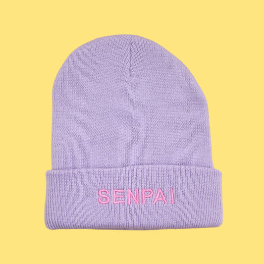 Purple Senpai Embroidered Beanie