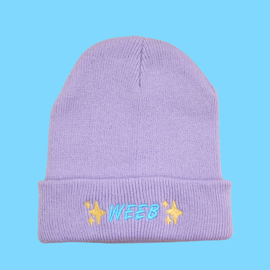 Purple Weeb Embroidered Beanie